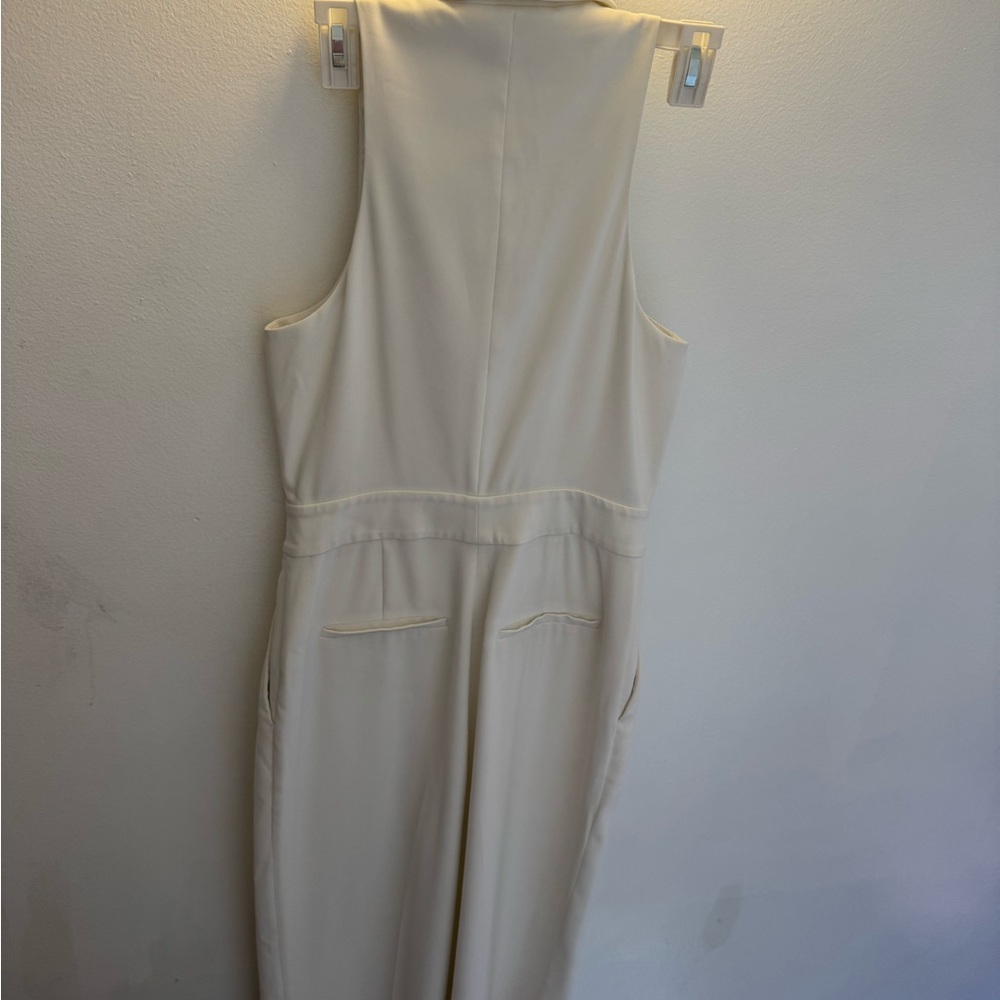 LAINEY DOUBLE BREASTED SATIN TUX JUMPSUIT IN WHITE SIZE 4 NWT - Picture 6 of 11